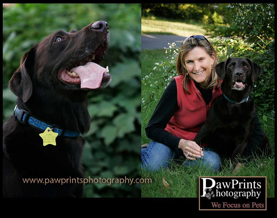 Laura with Luna - chocolate lab